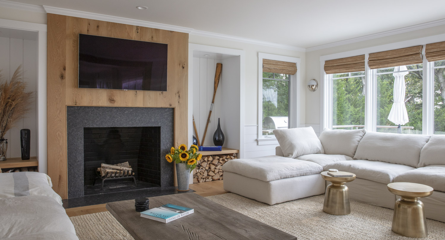 Water Hole blue door welcomes you. Build by Bruce Helier Builders.