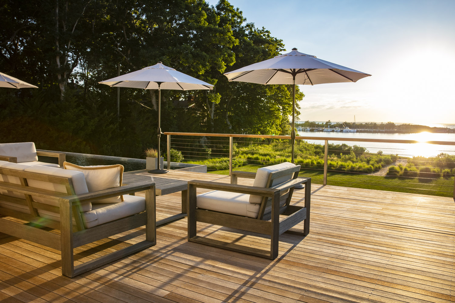 Water Hole blue door welcomes you. Build by Bruce Helier Builders.