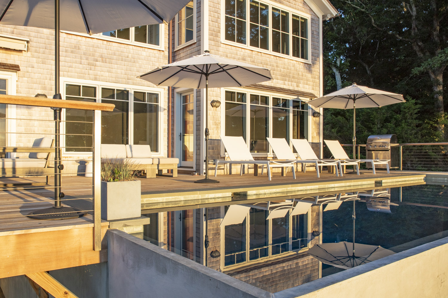 Water Hole blue door welcomes you. Build by Bruce Helier Builders.